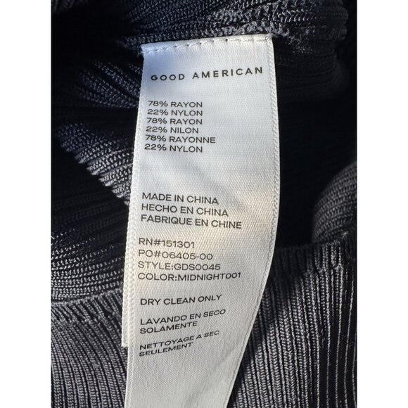 Good American Women's Sz 3 (Large) Midnight Blue Plaited Ribbed Mini Dress - Picture 7 of 12